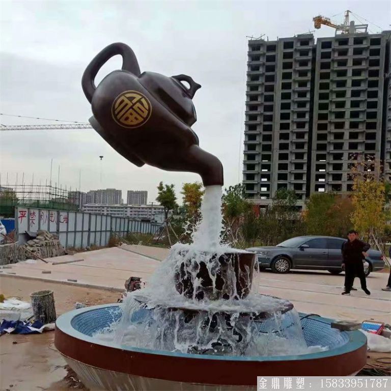福壺流水噴泉天壺雕塑，懸空天壺雕塑